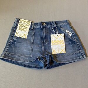 Elite Jeans Savage Collection Denim Shorts Womens 9 NWT Square Pockets High Rise
